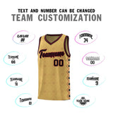 Custom Old Gold Side Blocks Sports Uniform Basketball Jersey