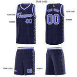 Custom Navy Side Blocks Sports Uniform Basketball Jersey