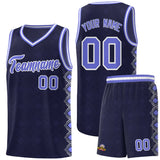 Custom Navy Side Blocks Sports Uniform Basketball Jersey