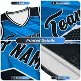 Custom Navy Side Lightning Pattern Sports Uniform Basketball Jersey