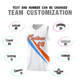 Custom White Diagonal Pinstripe Pattern Color Block Sports Uniform Basketball Jersey