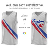 Custom Gray Diagonal Pinstripe Pattern Color Block Sports Uniform Basketball Jersey