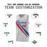 Custom Gray Diagonal Pinstripe Pattern Color Block Sports Uniform Basketball Jersey