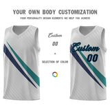 Custom Gray Diagonal Pinstripe Pattern Color Block Sports Uniform Basketball Jersey