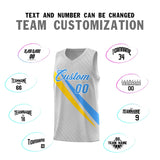 Custom Gray Diagonal Pinstripe Pattern Color Block Sports Uniform Basketball Jersey