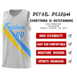 Custom Gray Diagonal Pinstripe Pattern Color Block Sports Uniform Basketball Jersey