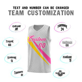 Custom Gray Diagonal Pinstripe Pattern Color Block Sports Uniform Basketball Jersey