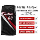 Custom Black Diagonal Pinstripe Pattern Color Block Sports Uniform Basketball Jersey