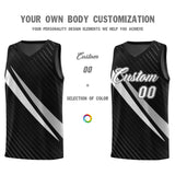 Custom Black Diagonal Pinstripe Pattern Color Block Sports Uniform Basketball Jersey