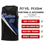 Custom Black Diagonal Pinstripe Pattern Color Block Sports Uniform Basketball Jersey