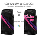 Custom Black Diagonal Pinstripe Pattern Color Block Sports Uniform Basketball Jersey