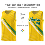 Custom Gold Diagonal Pinstripe Pattern Color Block Sports Uniform Basketball Jersey