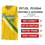 Custom Gold Diagonal Pinstripe Pattern Color Block Sports Uniform Basketball Jersey
