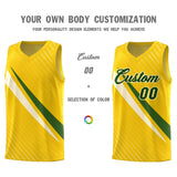Custom Gold Diagonal Pinstripe Pattern Color Block Sports Uniform Basketball Jersey
