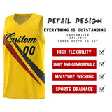 Custom Gold Diagonal Pinstripe Pattern Color Block Sports Uniform Basketball Jersey