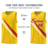 Custom Gold Diagonal Pinstripe Pattern Color Block Sports Uniform Basketball Jersey