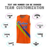 Custom Orange Diagonal Pinstripe Pattern Color Block Sports Uniform Basketball Jersey