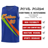 Custom Royal Diagonal Pinstripe Pattern Color Block Sports Uniform Basketball Jersey
