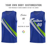 Custom Royal Diagonal Pinstripe Pattern Color Block Sports Uniform Basketball Jersey