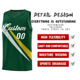 Custom Hunter Green Diagonal Pinstripe Pattern Color Block Sports Uniform Basketball Jersey