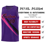 Custom Purple Diagonal Pinstripe Pattern Color Block Sports Uniform Basketball Jersey