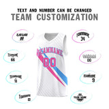 Custom White Diagonal Pinstripe Pattern Color Block Sports Uniform Basketball Jersey