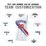 Custom White Diagonal Pinstripe Pattern Color Block Sports Uniform Basketball Jersey