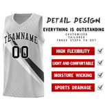Custom Gray Diagonal Pinstripe Pattern Color Block Sports Uniform Basketball Jersey
