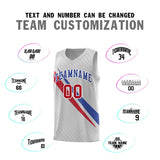 Custom Gray Diagonal Pinstripe Pattern Color Block Sports Uniform Basketball Jersey