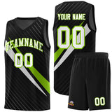 Custom Black Diagonal Pinstripe Pattern Color Block Sports Uniform Basketball Jersey