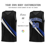 Custom Black Diagonal Pinstripe Pattern Color Block Sports Uniform Basketball Jersey