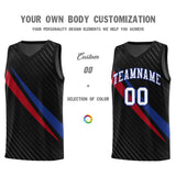 Custom Black Diagonal Pinstripe Pattern Color Block Sports Uniform Basketball Jersey