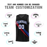 Custom Black Diagonal Pinstripe Pattern Color Block Sports Uniform Basketball Jersey