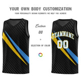 Custom Black Diagonal Pinstripe Pattern Color Block Sports Uniform Basketball Jersey