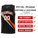 Custom Black Diagonal Pinstripe Pattern Color Block Sports Uniform Basketball Jersey