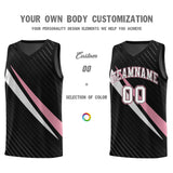 Custom Black Diagonal Pinstripe Pattern Color Block Sports Uniform Basketball Jersey