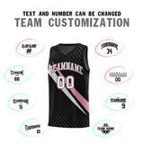 Custom Black Diagonal Pinstripe Pattern Color Block Sports Uniform Basketball Jersey