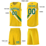 Custom Gold Diagonal Pinstripe Pattern Color Block Sports Uniform Basketball Jersey