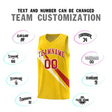 Custom Gold Diagonal Pinstripe Pattern Color Block Sports Uniform Basketball Jersey