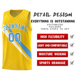 Custom Gold Diagonal Pinstripe Pattern Color Block Sports Uniform Basketball Jersey