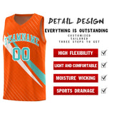 Custom Orange Diagonal Pinstripe Pattern Color Block Sports Uniform Basketball Jersey