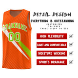 Custom Orange Diagonal Pinstripe Pattern Color Block Sports Uniform Basketball Jersey