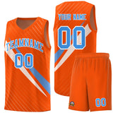 Custom Orange Diagonal Pinstripe Pattern Color Block Sports Uniform Basketball Jersey