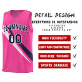 Custom Pink Diagonal Pinstripe Pattern Color Block Sports Uniform Basketball Jersey