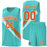 Custom Bright Green Diagonal Pinstripe Pattern Color Block Sports Uniform Basketball Jersey