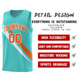 Custom Bright Green Diagonal Pinstripe Pattern Color Block Sports Uniform Basketball Jersey