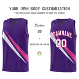 Custom Purple Diagonal Pinstripe Pattern Color Block Sports Uniform Basketball Jersey