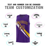 Custom Purple Diagonal Pinstripe Pattern Color Block Sports Uniform Basketball Jersey