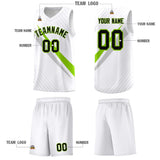 Custom White Diagonal Pinstripe Pattern Color Block Sports Uniform Basketball Jersey