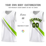 Custom White Diagonal Pinstripe Pattern Color Block Sports Uniform Basketball Jersey